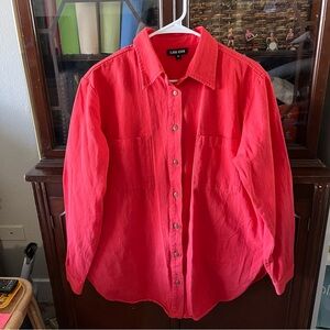 Ilana Kohn Washed Red Button Down Shirt in Size Medium